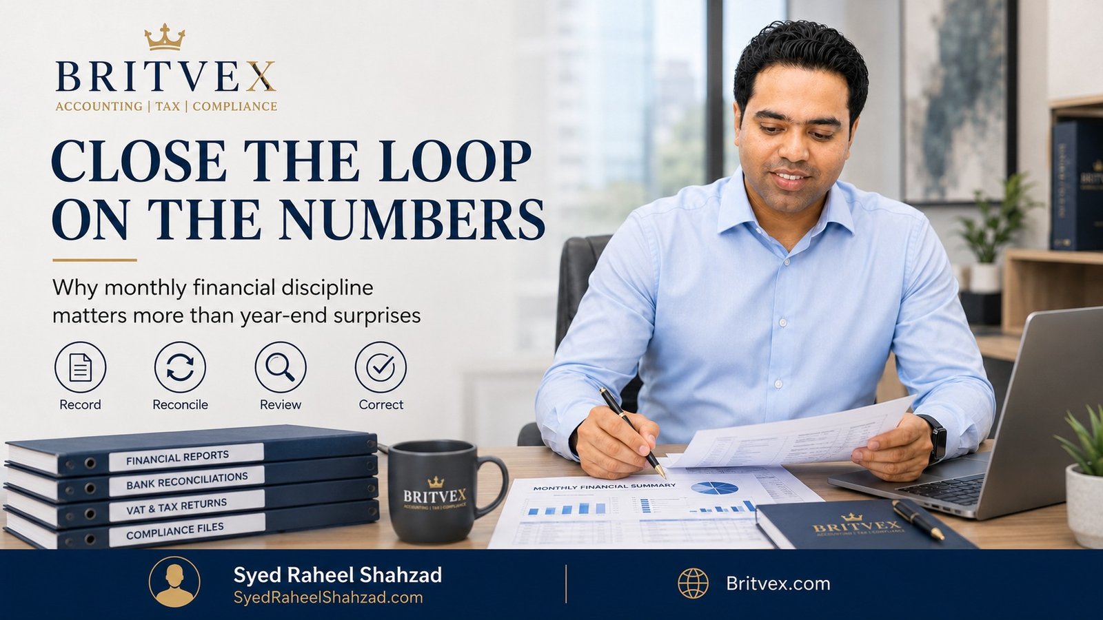 Close the Loop on the Numbers: Why Monthly Financial Discipline Matters More Than Year-End Surprises — Syed Raheel Shahzad featured image