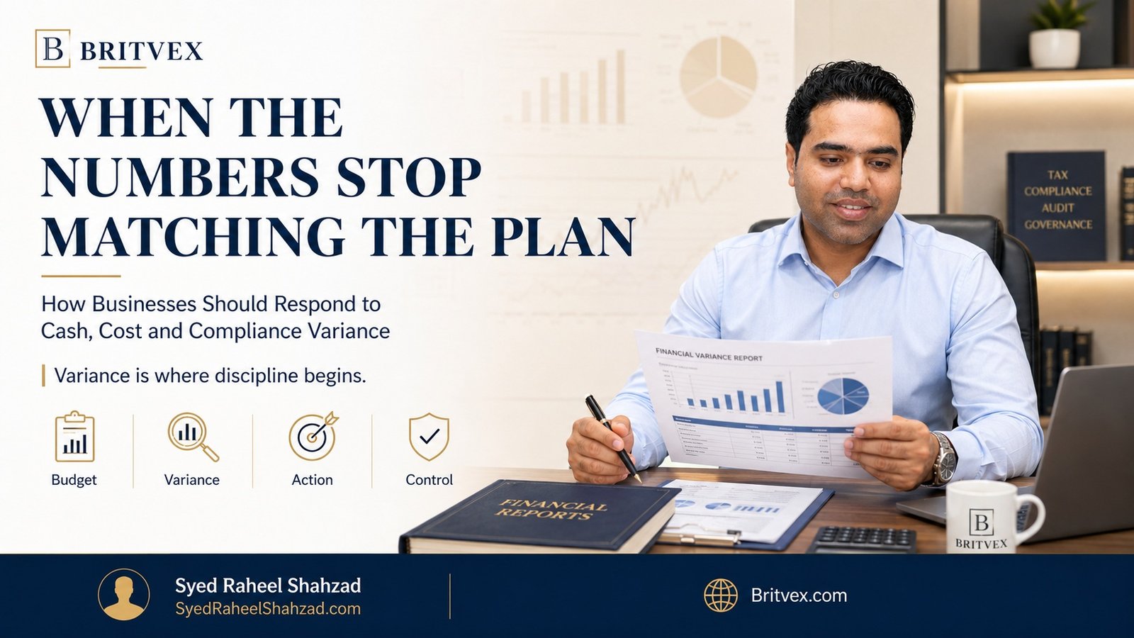 When the Numbers Stop Matching the Plan: How Businesses Should Respond to Cash, Cost and Compliance Variance — Syed Raheel Shahzad featured image