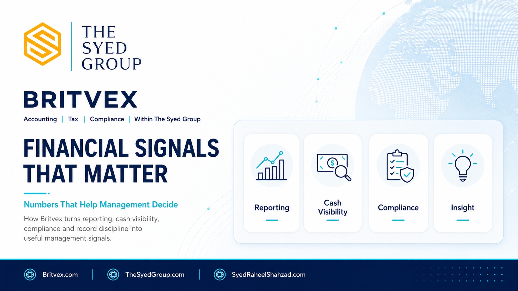 The Syed Group Performance Discipline in Finance: How Britvex Turns Business Numbers Into Useful Management Signals — The Syed Group corporate featured image for Britvex