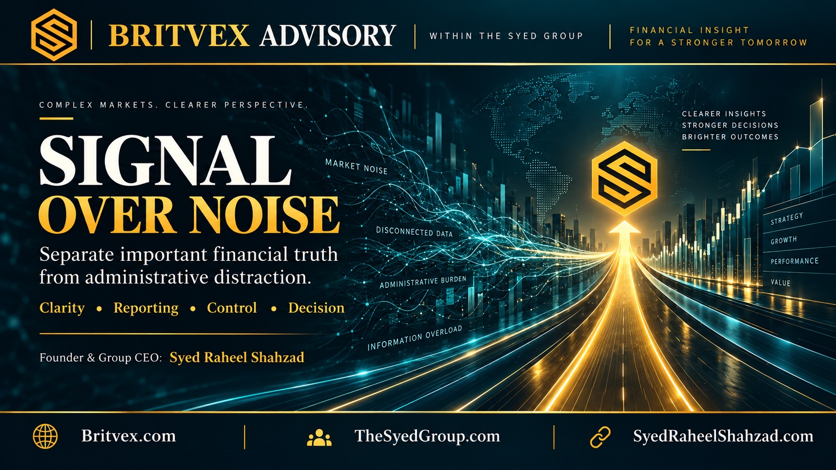 The Syed Group Strategic Focus in Finance: How Britvex Helps Businesses Separate Important Financial Signals From Administrative Noise — The Syed Group corporate featured image for Britvex